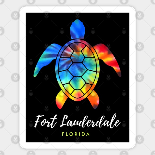 Fort Lauderdale Florida Sea Turtle Conservation Tie Dye Magnet by TGKelly